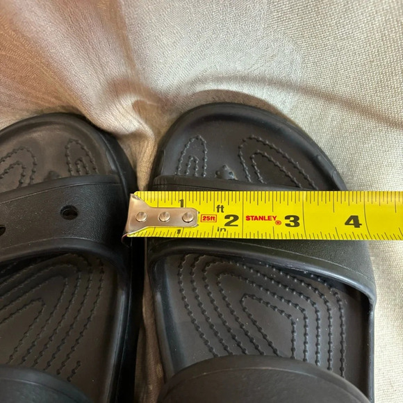 CROCS Sz 11 Classic Crush Iconic  Comfort Chunky Wedge 2 Straps Slip On Slides - Picture 11 of 13